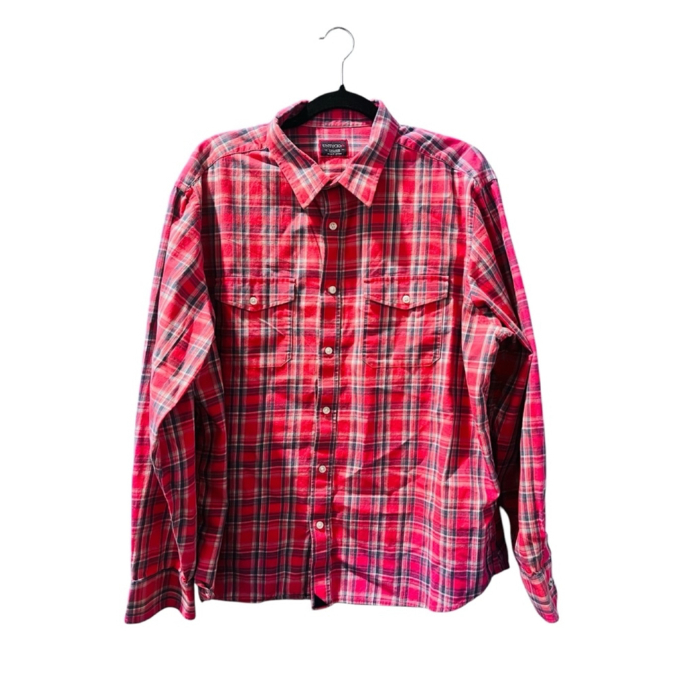UNTUCKit Pink Blue Plaid Button Down Long Sleeve Shirt Men's Size XXL Cotton